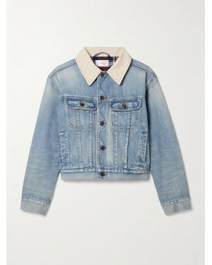 The Row Joras Twill-Trimmed Denim Jacket - Blue