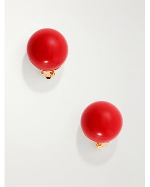 Carolina Herrera Resin And-Tone Earrings - Red