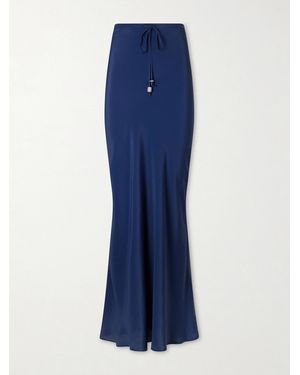 BERNADETTE Emily Satin Maxi Skirt - Blue