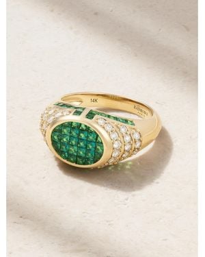 Rainbow K Lady 14-Karat, Emerald And Diamond Ring - Blue
