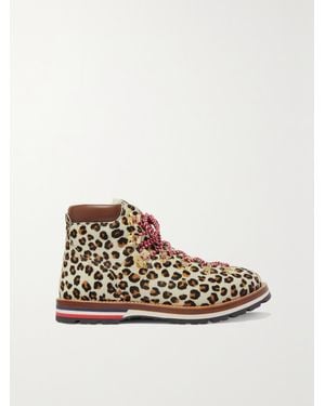 Moncler Blanche Shearling-lined Calf Hair Ankle Boots - Multicolour