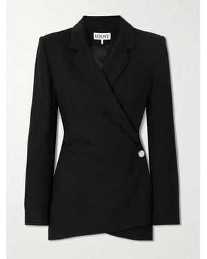 Loewe Crepe Wrap Blazer - Black