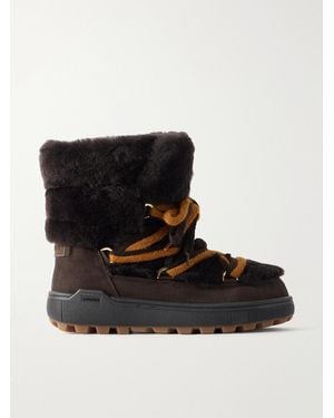 Bogner Chamonix 10 Shearling-Trimmed Suede Ankle Boots - Black