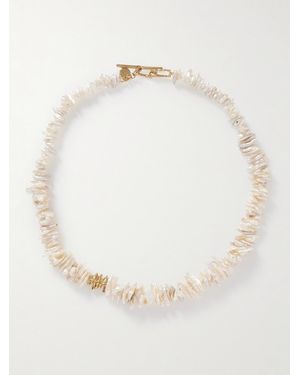 Pacharee Pach Perlenkette Mit Vergoldeten Details - Natur