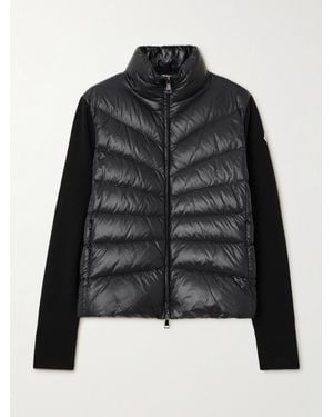 Moncler Daunenjacke Aus Gestepptem Shell Und Wolle - Schwarz