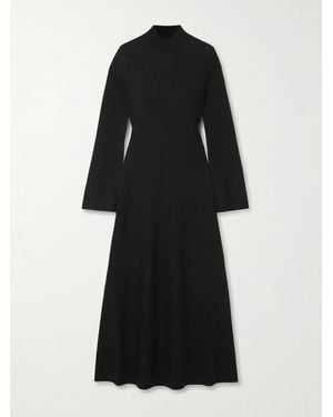 Gabriela Hearst Erebus Wool, Cashmere And Silk-Blend Turtleneck Midi Dress - Black