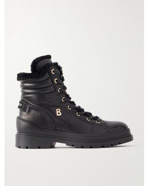 Bogner St. Moritz 14 Shearling-Trimmed Leather Ankle Boots - Black