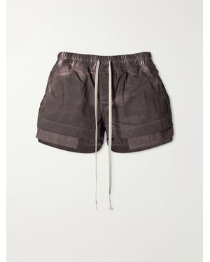 Rick Owens Fog Distressed Denim Shorts - Purple