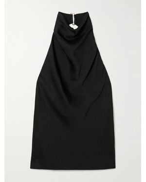 Stella McCartney Neckholder-Oberteil Aus Satin Mit Falten - Schwarz