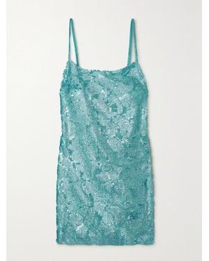 Siedres Yula Sequined Tulle Mini Dress - Blue