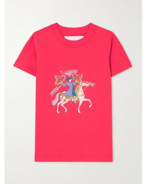 Conner Ives Camelot Printed Organic Cotton-Jersey T-Shirt - Pink