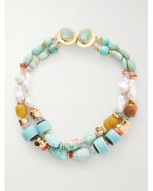 Lizzie Fortunato Ariel-Plated-Stone Necklace - Blue