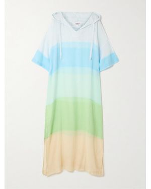 lemlem Beritu Hooded Striped Cotton-Blend Dress - Blue