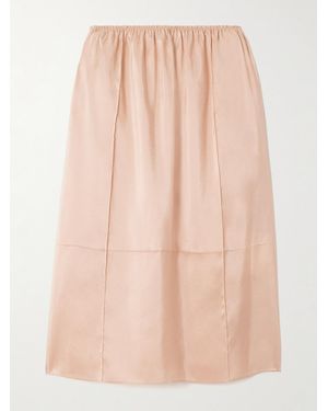 Carven Embellished Silk Midi Skirt - Pink