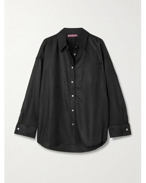 The Elder Statesman Brushed Wool And Cashmere-Blend Shirt - Schwarz
