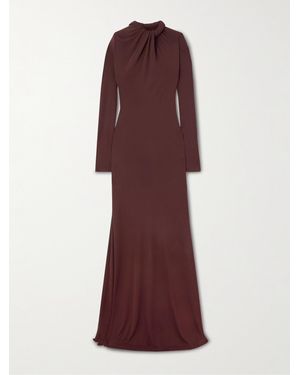 McQueen Maxikleid Aus Crêpe Mit Raffungen - Lila