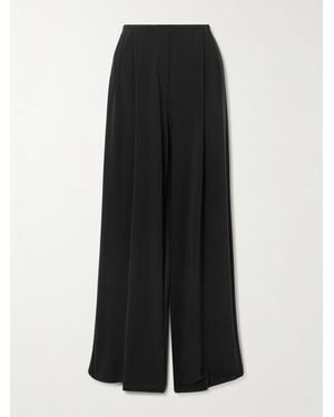 Norma Kamali Hose Mit Weitem Bein Aus Stretch-Jersey Mit Falten - Schwarz