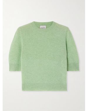 LeKasha Chypre Verkürzter, Kurzärmeliger Pullover Aus Biokaschmir - Grün