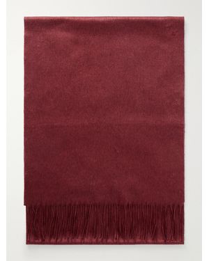 Gabriela Hearst Blaine Fringed Silk And Cashmere-Blend Scarf - Red