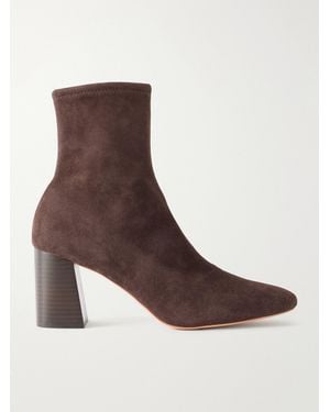 Loeffler Randall Elise Slim Suede Ankle Boots - Brown
