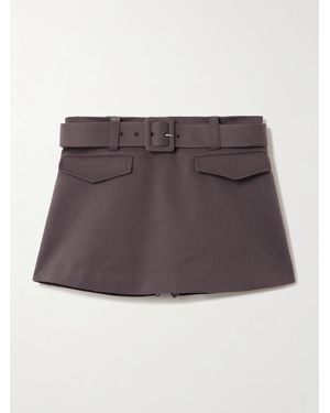 Self-Portrait Mini-Skort Aus Twill Mit Gürtel - Lila
