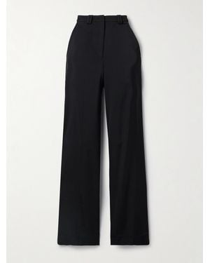 Another Tomorrow Crepe Straight-Leg Trousers - Blue