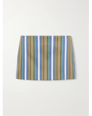 Frankie Shop Hera Striped Cotton-Poplin Mini Skirt - Blue