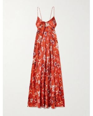 Emporio Sirenuse Ariele Oberteil Aus Seiden-Crêpe Mit Print - Rot