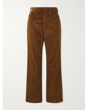 Petar Petrov Cropped Cotton-Corduroy Skinny Trousers - Brown