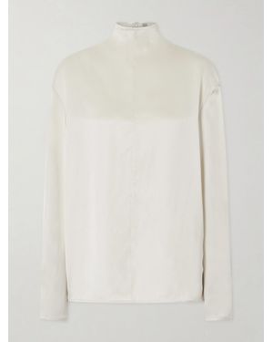 TOTEME Satin Turtleneck Blouse - White