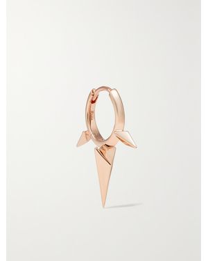 Maria Tash Faceted Triple Long Spike 8Mm 14-Karat Rose Single Hoop Earring - White