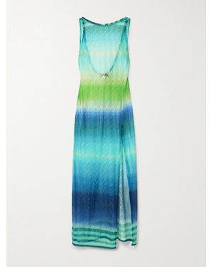 Missoni Dégradé Crochet-Knit Maxi Dress - Blue