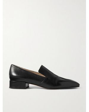 Christen Classic Square Leather Loafers - Black