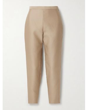 Salon 1884 Laconi Cotton And Silk-Blend Tapered Pants - Natural