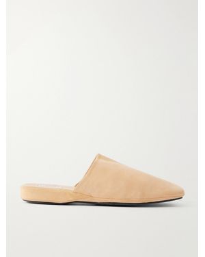 Calvin Klein Suede Slippers - White