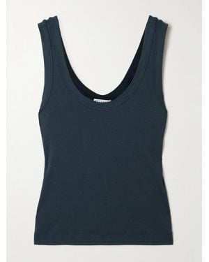 Brunello Cucinelli Tanktop Aus Geripptem Jersey Aus Einer Baumwollmischung - Blau
