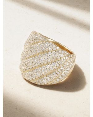 David Yurman Sculpted Cable 18-Karat Diamond Ring - Natural