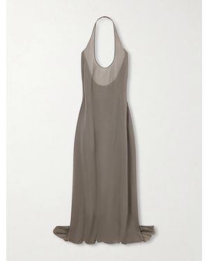 Rick Owens Haltar Silk Georgette Gown - Grey