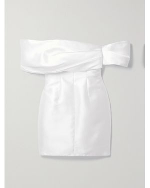 Solace London Edda Off-The-Shoulder Faille Mini Dress - White