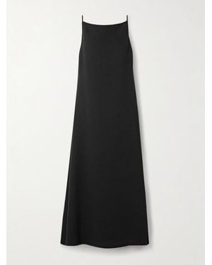 The Row Seraphina Silk-Crepe Midi Dress - Black