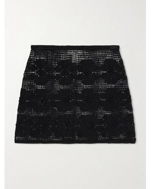 Calle Del Mar Daisy Chain Crocheted Mini Skirt - Black