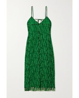 Victoria Beckham Fil Coupé Mesh Midi Dress - Green