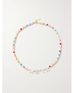 Roxanne First Heya 14-Karat, Agate And Mother-Of-Pearl Necklace - Natural