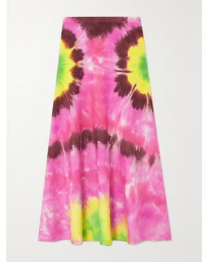Gabriela Hearst Tie-Dyed Cashmere Midi Skirt - Pink