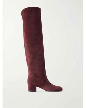 Gianvito Rossi Suede 45 Over-The-Knee Boots - Red
