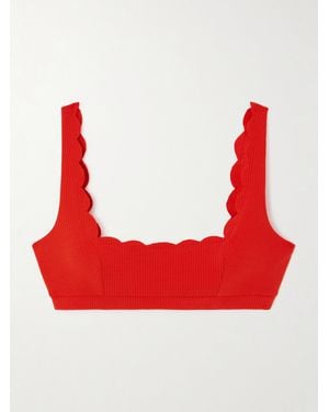 Marysia Swim Palm Springs Bikini-Oberteil Aus Seersucker Mit Wellenkanten - Rot