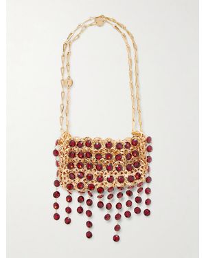 Rabanne Schultertasche Aus Metall-Mesh Mit Kristallen - Weiß