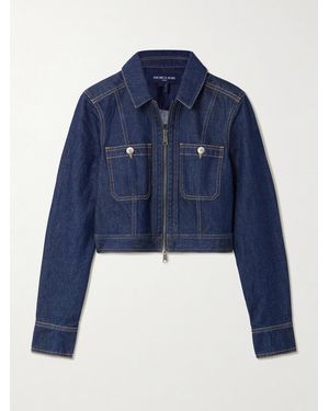 Veronica Beard Patty Cropped Denim Jacket - Blue