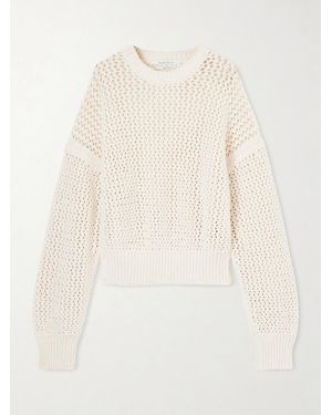 Another Tomorrow Open-Knit Cotton Jumper - Natural