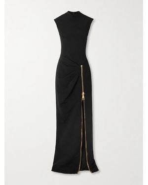 Balmain Zip-Detailed Jersey Gown - Black